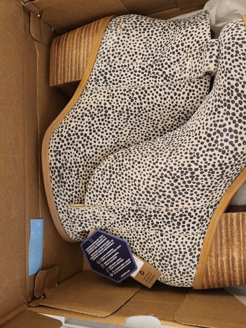 TOMS "Constance" Macadamia Mini Cheetah Suede feel Boots. NIB. Size 7 - Picture 13 of 13